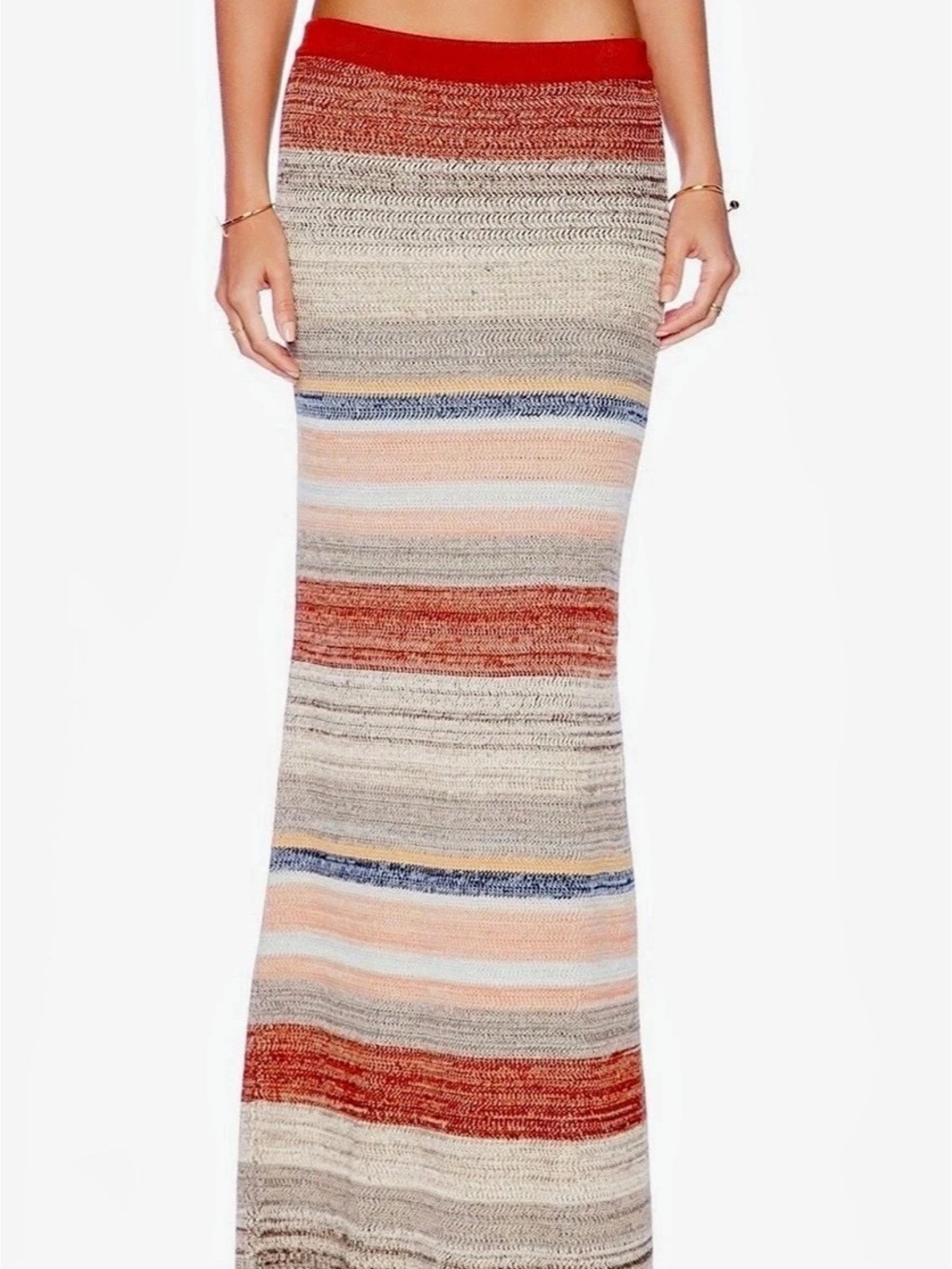 Goddis Farrow Sweater Knit Maxi Skirt In River Bank S/M
